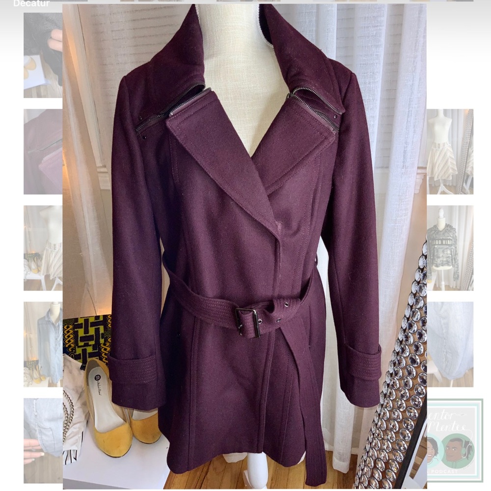 Kenneth Cole Plum Trench Coat